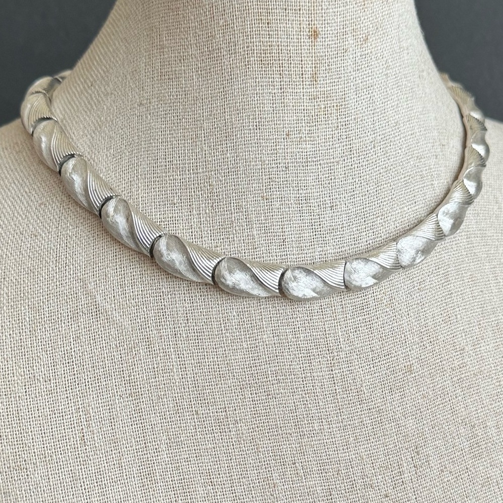 Vintage Trifari Silver Choker Necklace